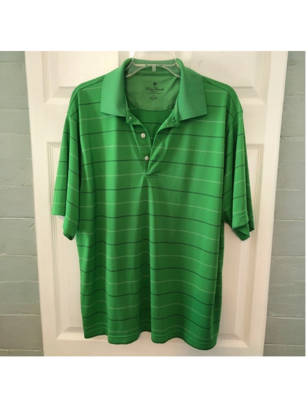 Size Large Palm Beach Golf Performance Polo Shirt Preppy Country Club Golfcore